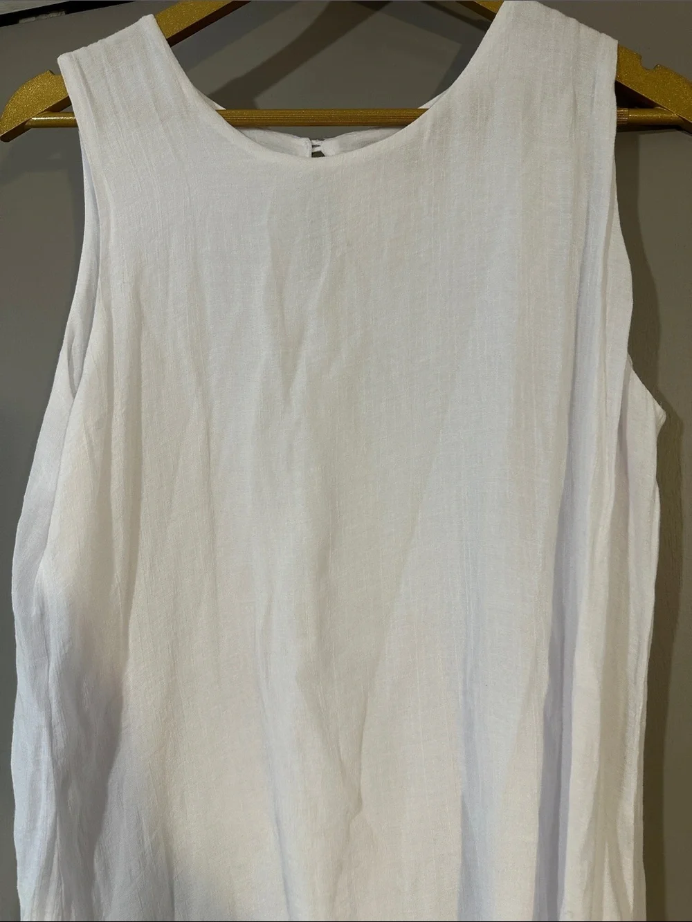 Fever White Sleeveless Dress Large Flowy Layered Boho Tunic